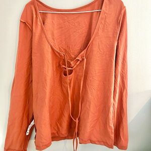 ORANGE ASOS TIE TOP